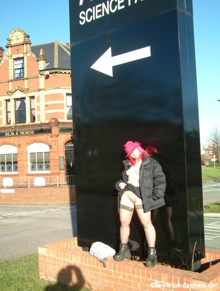 British redhead Emz in public nudity and wild outdoor flashing in Ashton #74641540