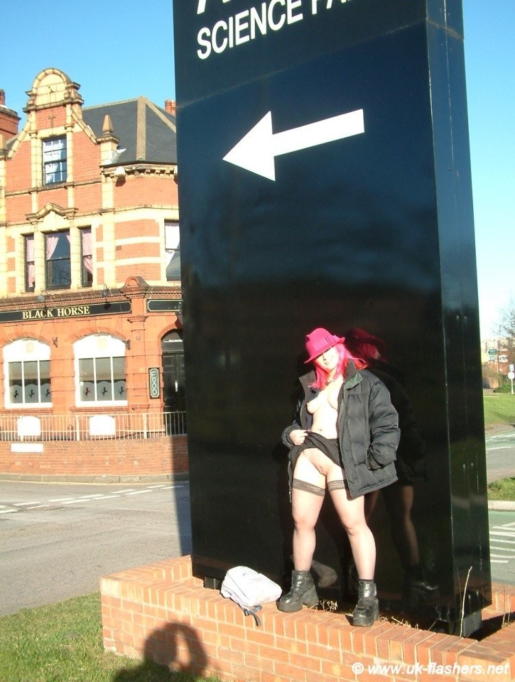 British redhead Emz in public nudity and wild outdoor flashing in Ashton #74641546