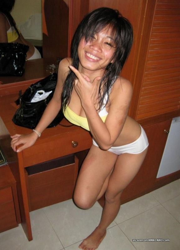 Horny Asian girlfriend getting banged in a motel room #69753047