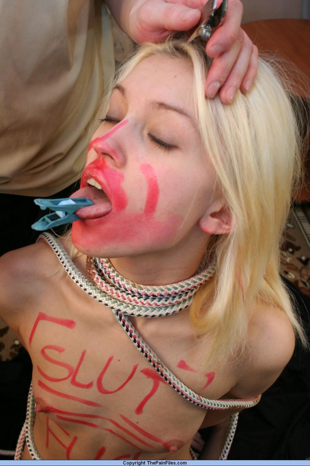 Blonde bdsm slavegirls facial pain and humiliation #72202899