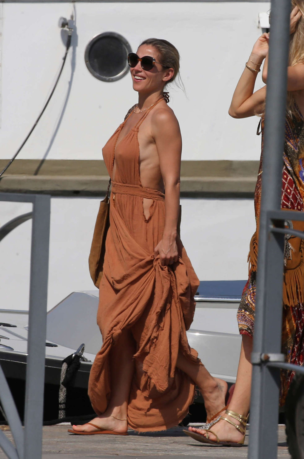 Elsa Pataky showing nipple pokies and sideboob in Corsica #75158879