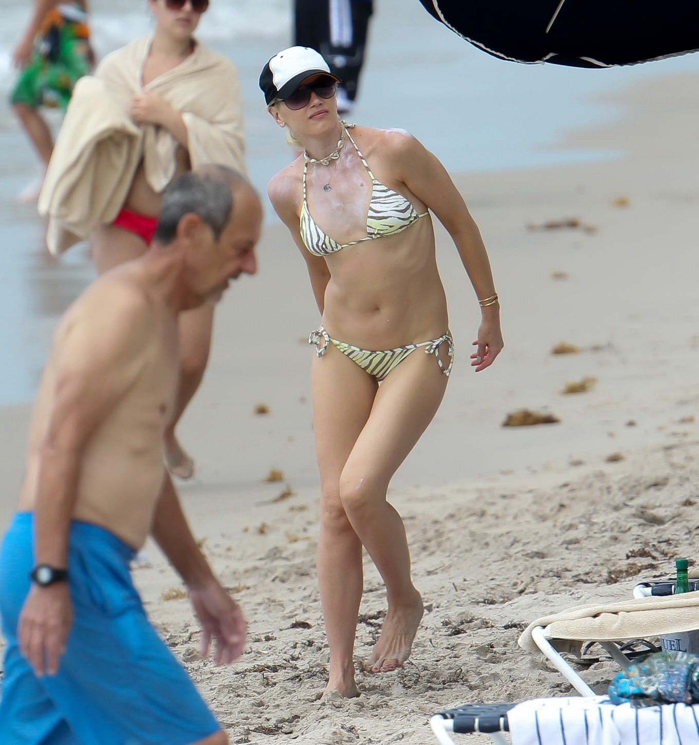 Gwen Stefani shows off her ass wearing a tiger print bikini in Miami Beach #75255332
