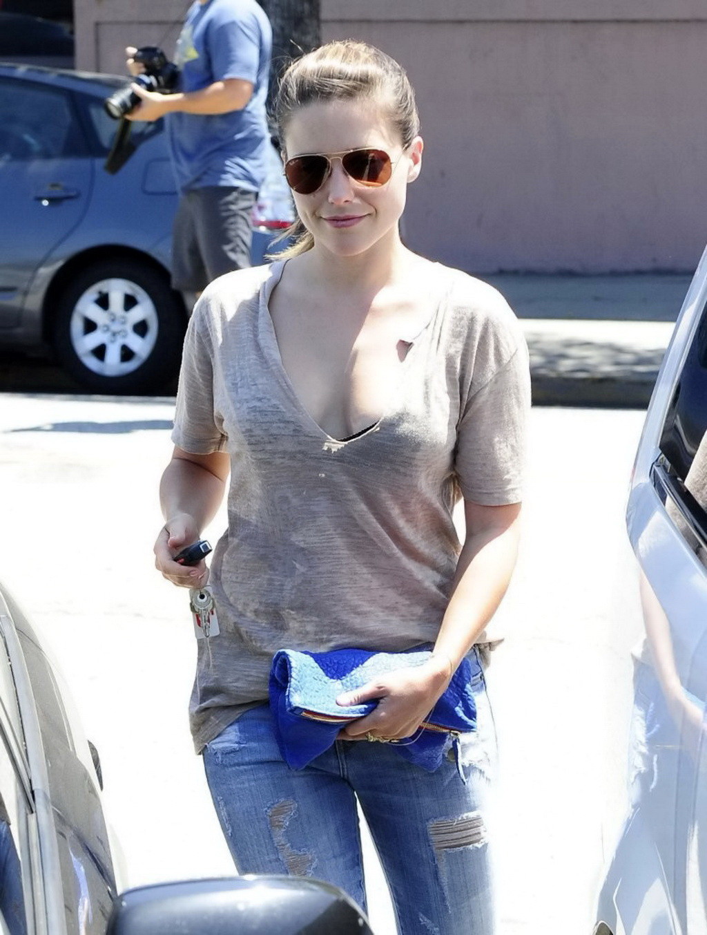Sophia Bush showing huge cleavage while shopping out in Beverly Hills #75221292
