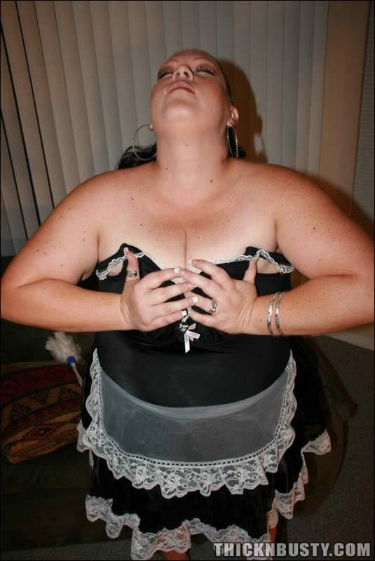 Chubby french maid stripping on the floor #75551356