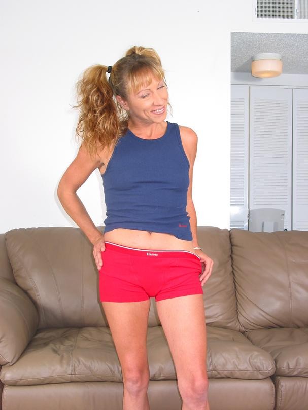 Milf With Pigtails Takes Off Her Tiny Red Shorts #70690978