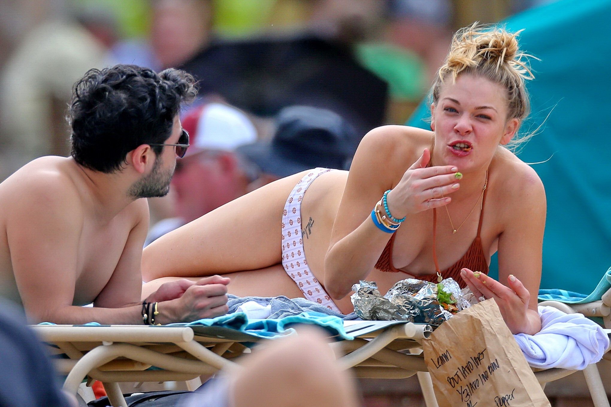LeAnn Rimes in bikini tanning on a Hawaiian beach #75203317