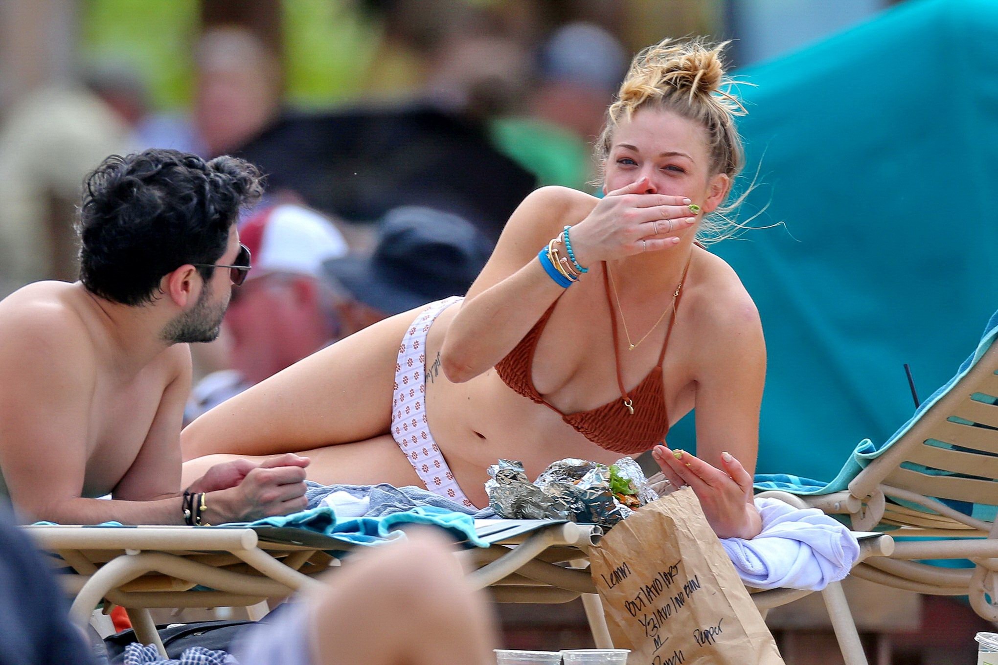 LeAnn Rimes in bikini tanning on a Hawaiian beach #75203323