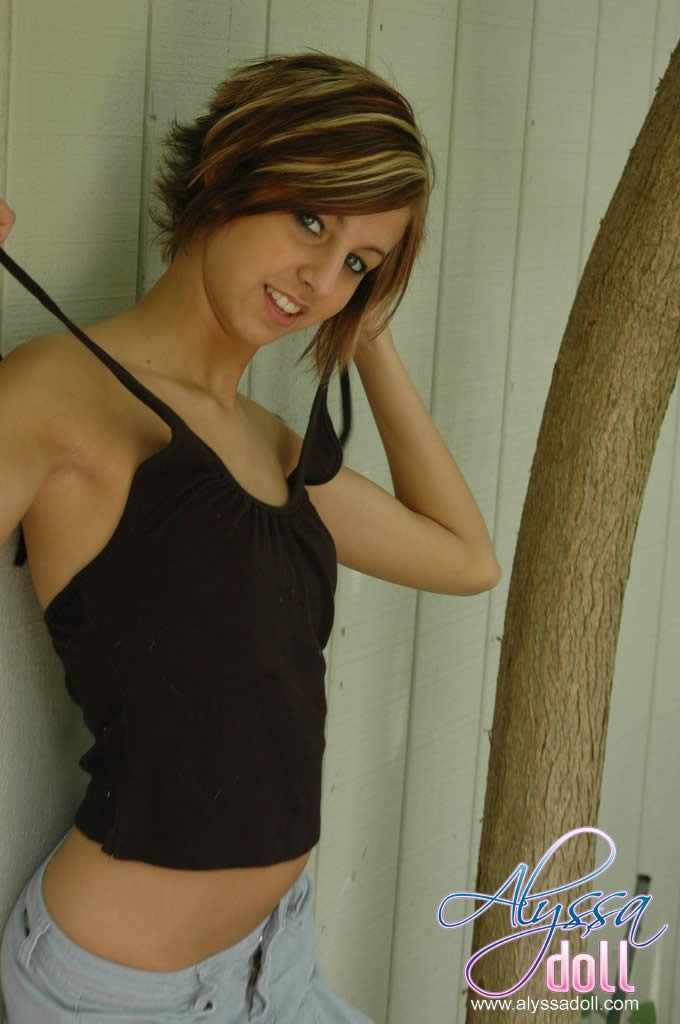 Brunette teen alyssa doll showing off her cute ass #74935243