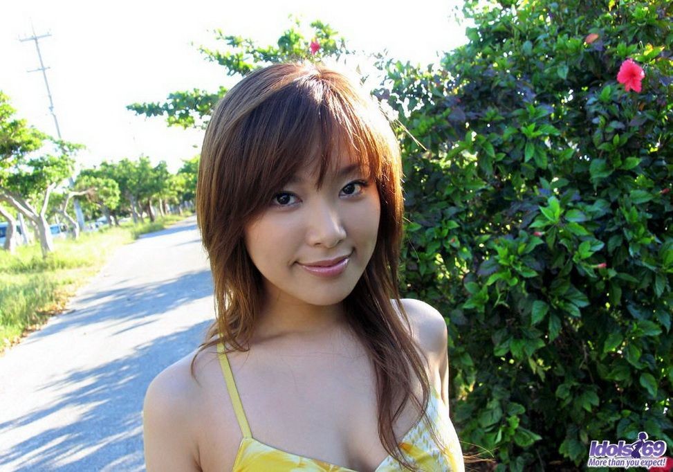 Japanese babe Yua Aida on the beach showin titties #69744397