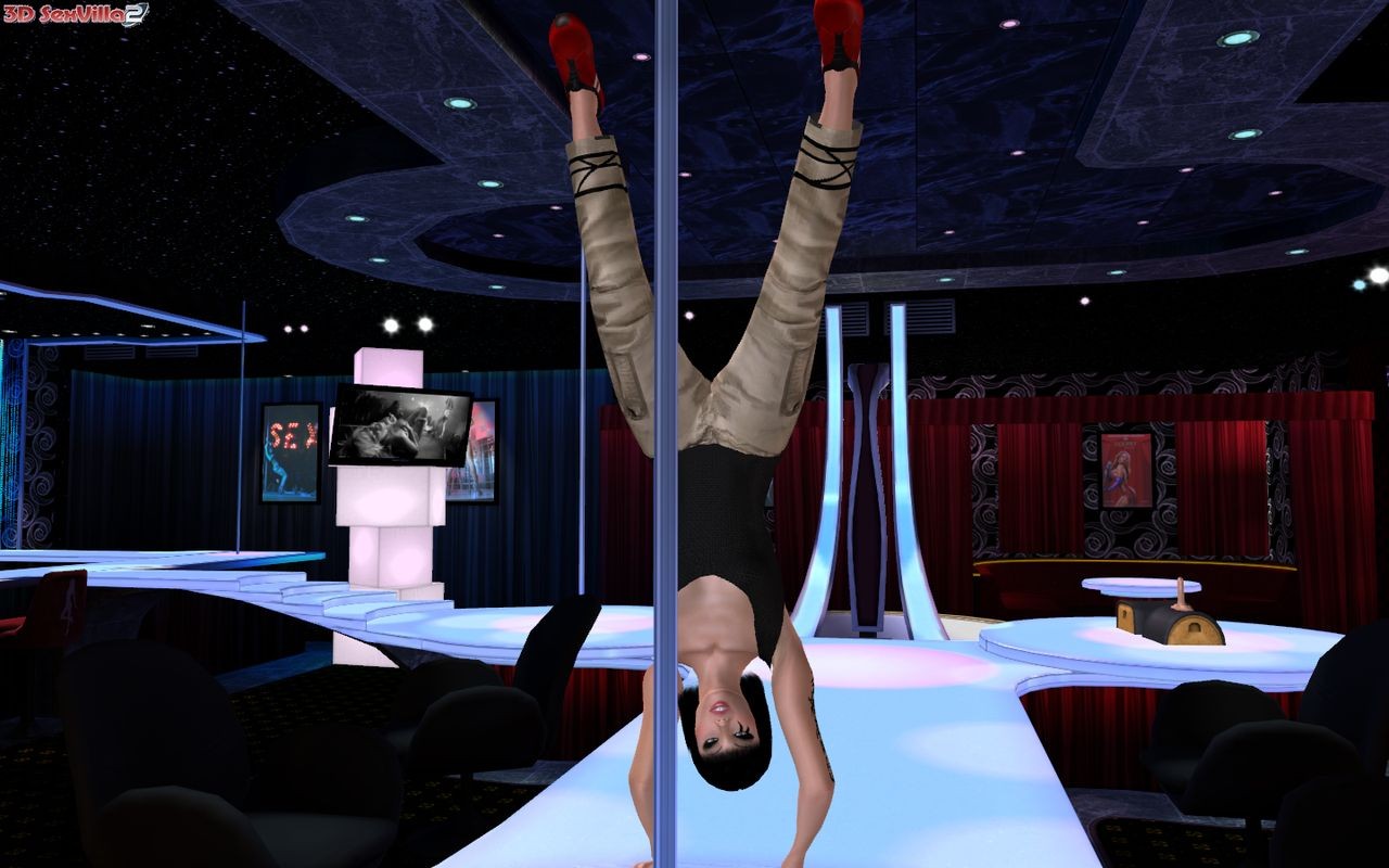 Nena animada 3d corriendo libremente en un club de striptease
 #69332740