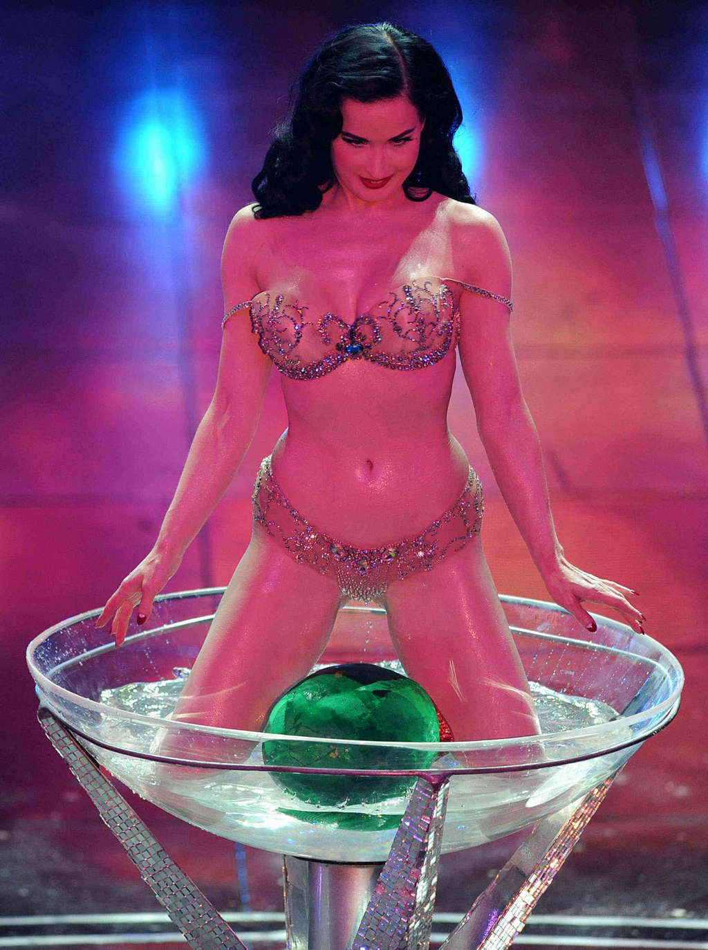 Dita Von Teese showing her nice big tits while performing streaptese #75358954