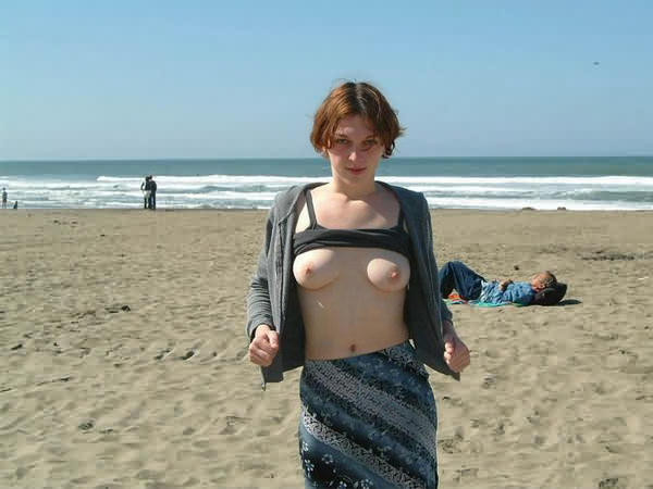 Shy Local Gal Talked into Flashing at the Beach #78638691