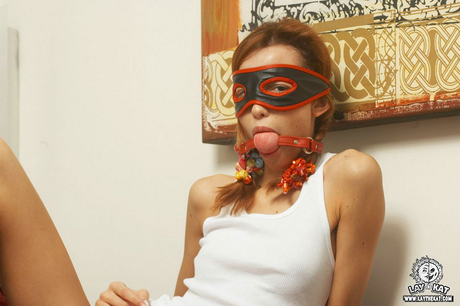 Masked tiny titted young redhead posing #67799938