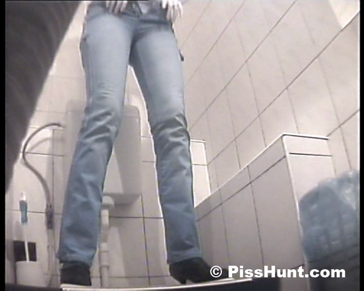 Two chics peeing in dirty public toilet #78691915