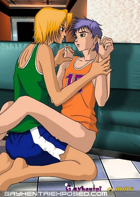 Kinky anime gay man touching his week friends dick #69593642