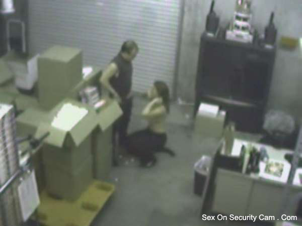 Blowjob in the storage room caught by security cam #76645007