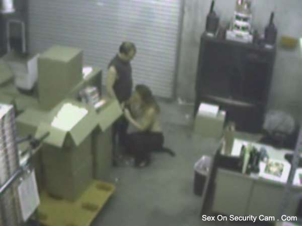 Blowjob in the storage room caught by security cam #76645012