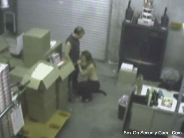 Fellation dans la salle de stockage filmée par une caméra de sécurité
 #76645029