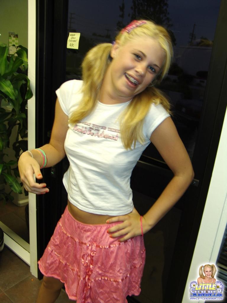 Blonde teen in a car teasing and flashing panties #79022078