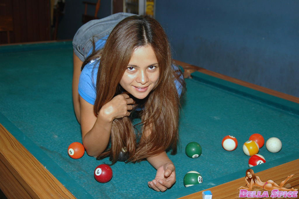 Bend Bella over the pooltable #77994667