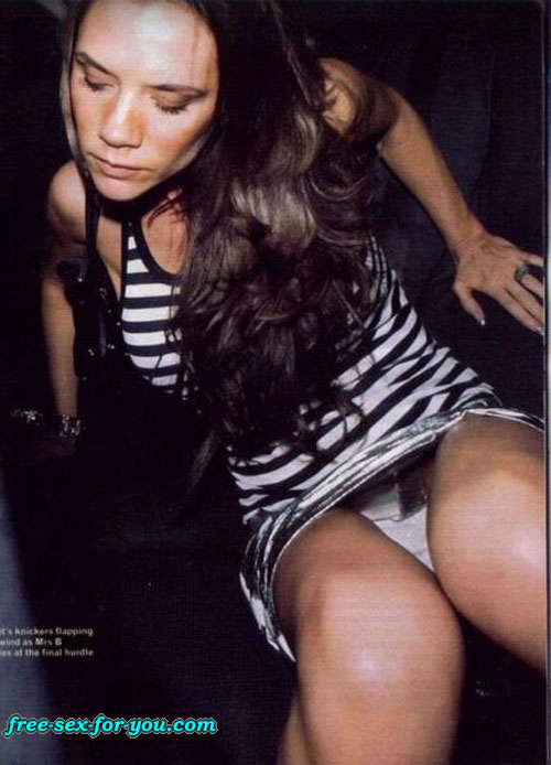 Victoria Beckham showing her big tits in see thru and upskirt #75414863