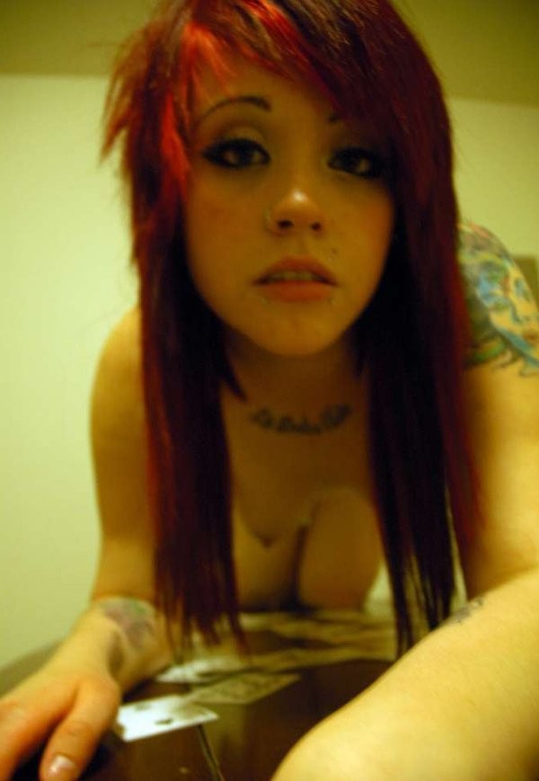 Hot red headed emo flashing her tender perky tits she is so naughty so sweet
 #78756504