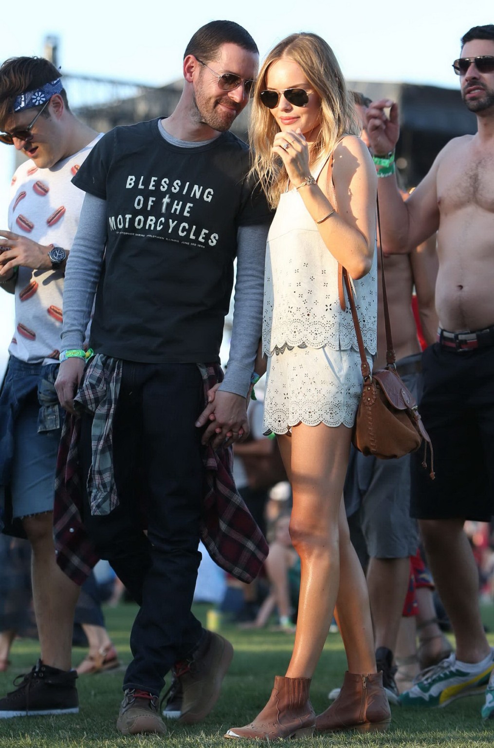 Kate Bosworth leggy wearing retro shorts and top at Coachella Music and Arts Fes #75235269