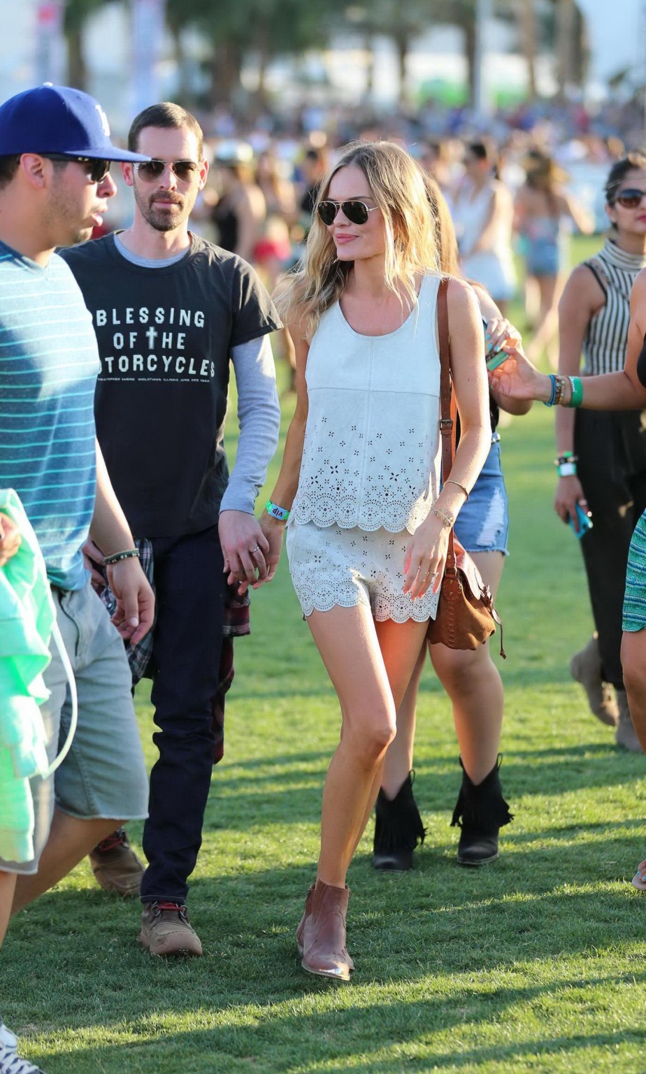 Kate Bosworth leggy wearing retro shorts and top at Coachella Music and Arts Fes #75235285