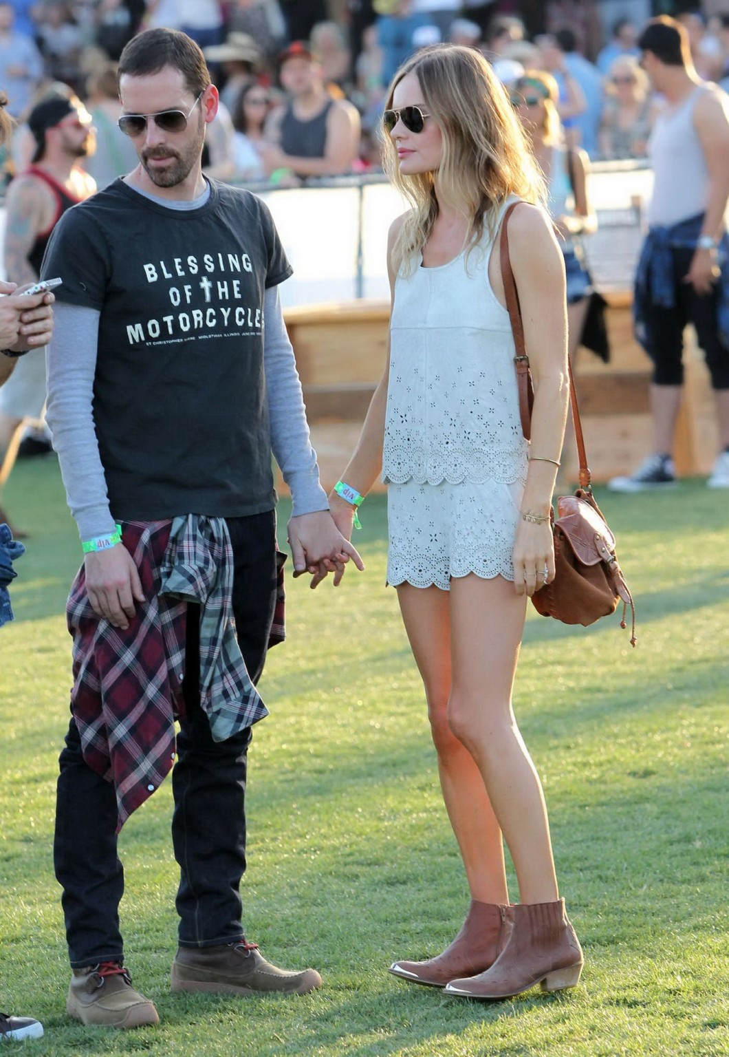 Kate Bosworth leggy wearing retro shorts and top at Coachella Music and Arts Fes #75235337