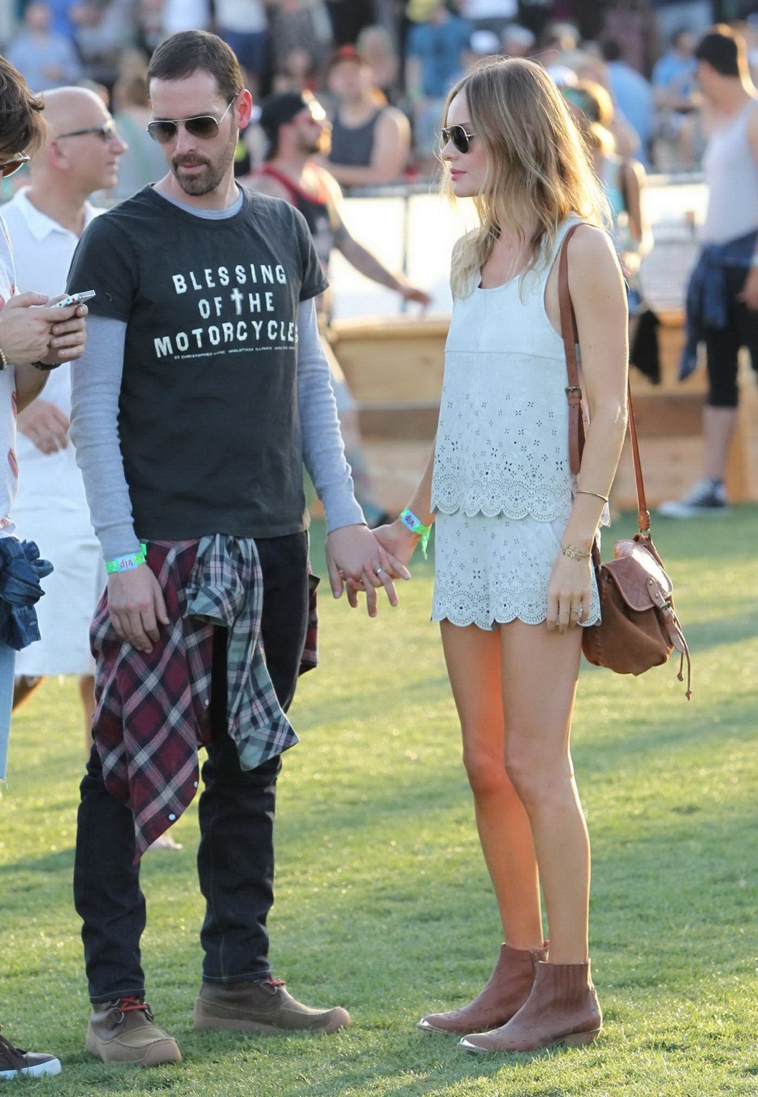 Kate Bosworth leggy wearing retro shorts and top at Coachella Music and Arts Fes #75235344