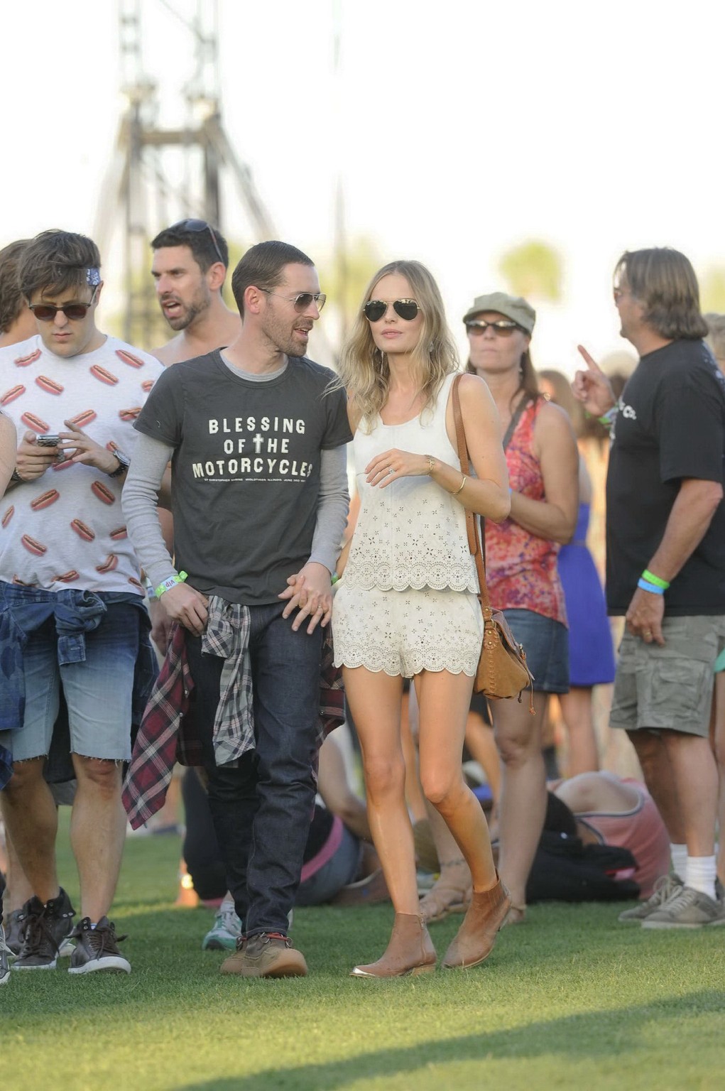 Kate Bosworth leggy wearing retro shorts and top at Coachella Music and Arts Fes #75235360