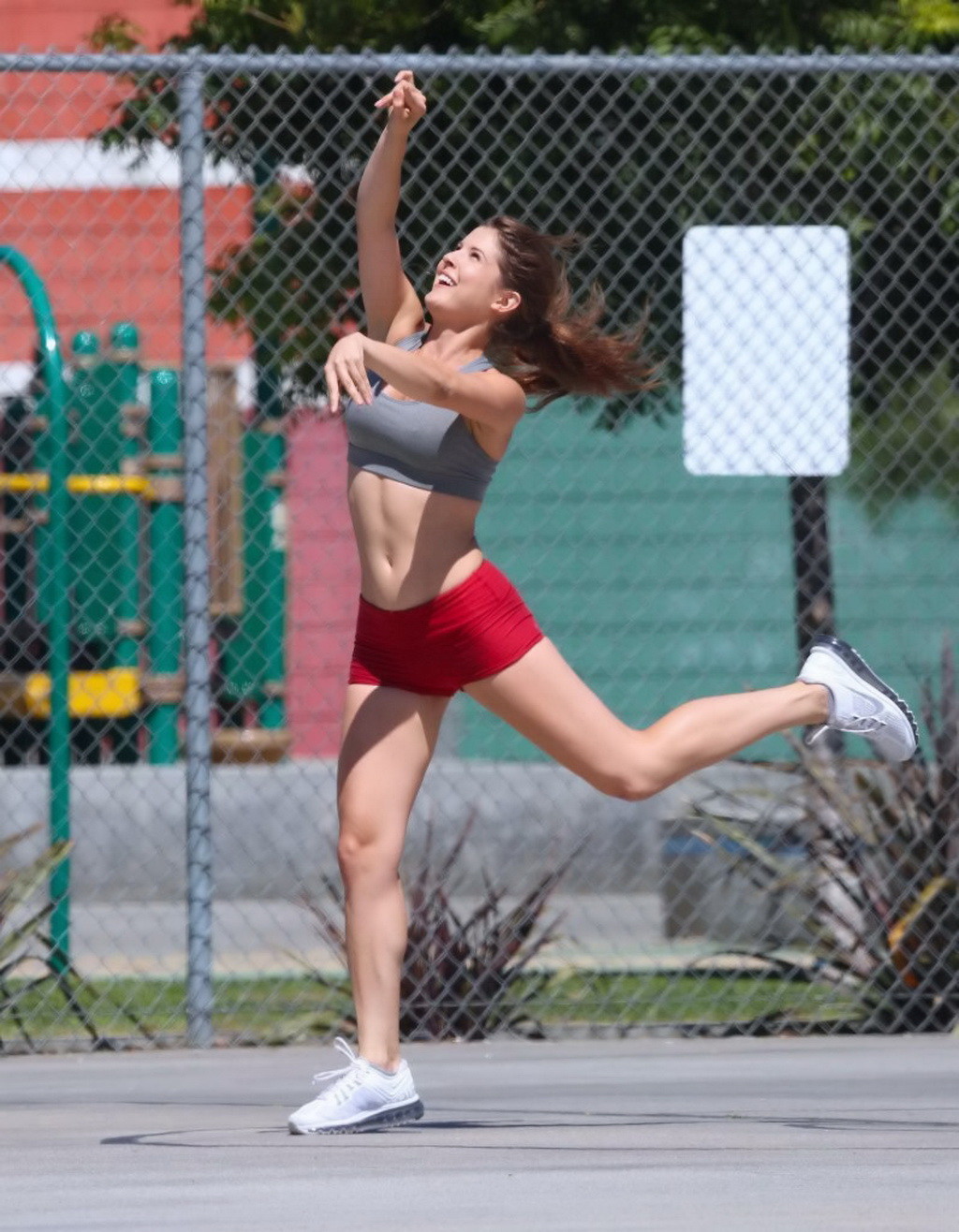 Amanda Cerny busty showing her pokies and ass while plays basketball in Beverly  #75187929