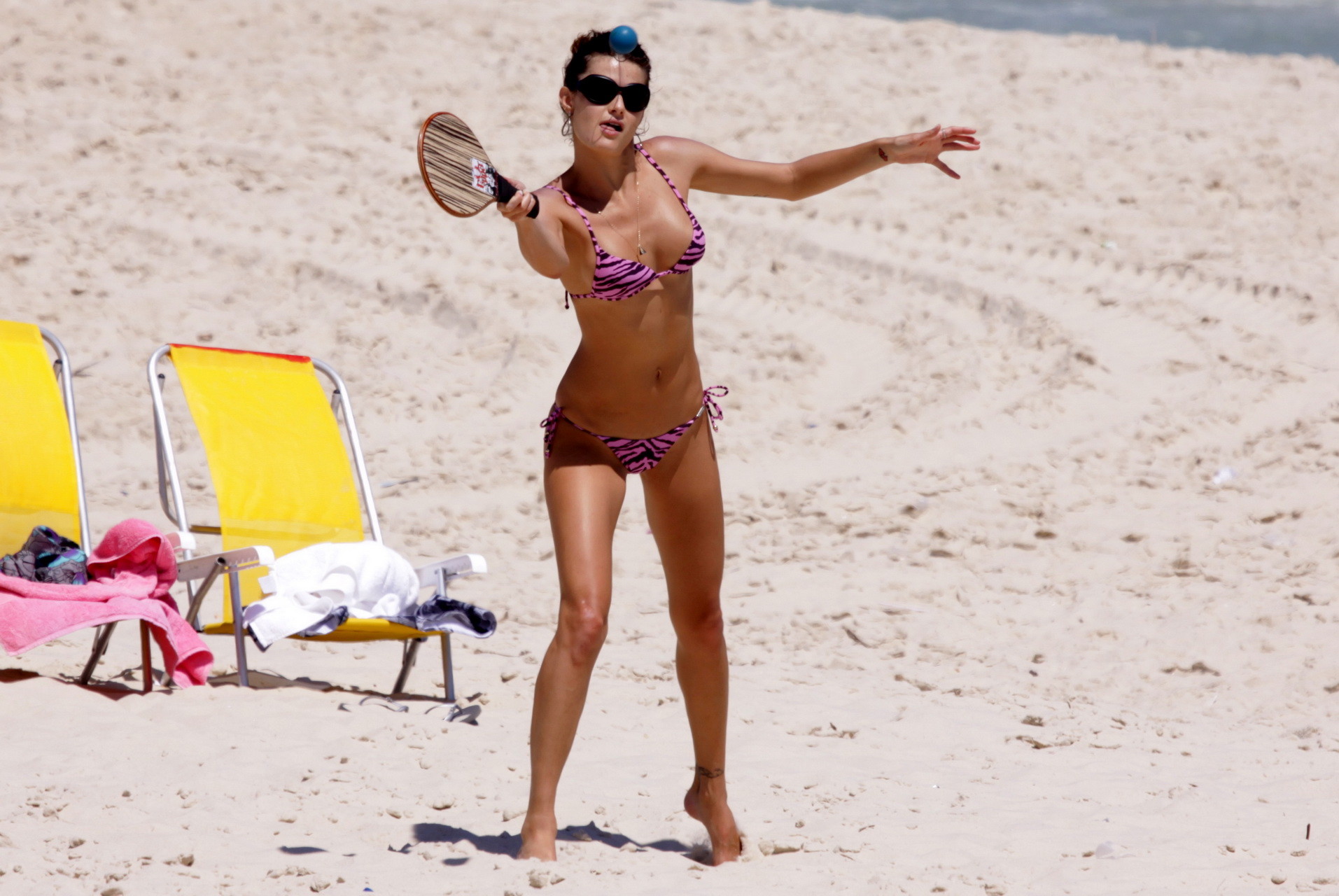 Isabeli Fontana in sexy bikini playing on the beach in Rio #75319322