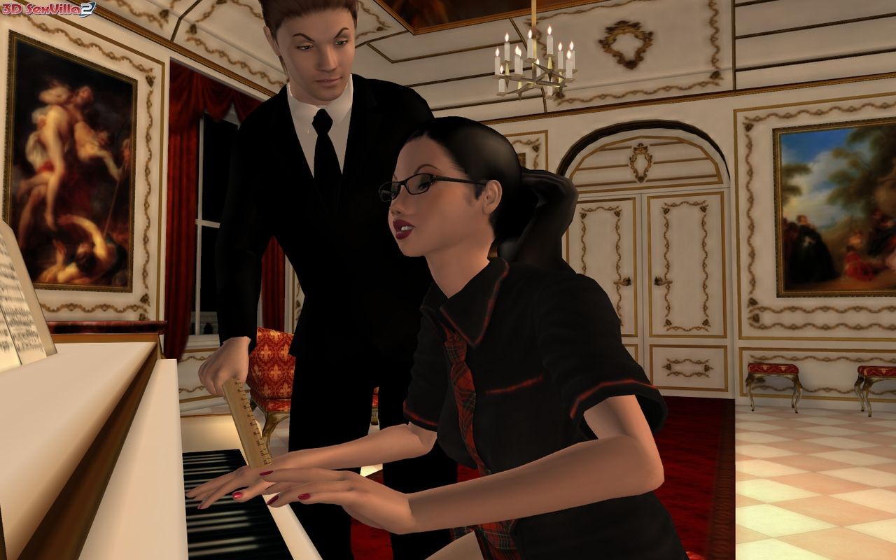 3Dピアノの先生がチンコのレッスンをする
 #69332046