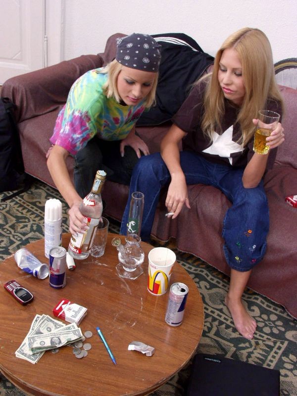 Hot blonde teens kiss #78241409