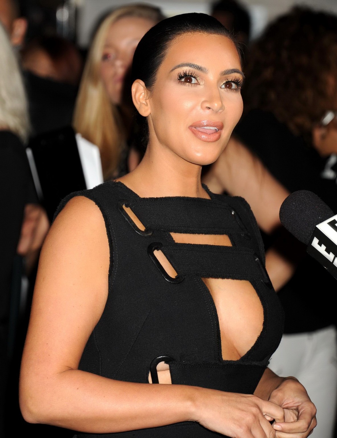 Kim Kardashian braless showing cleavage at Charlotte Tilburys Makeup Your Destin #75184050
