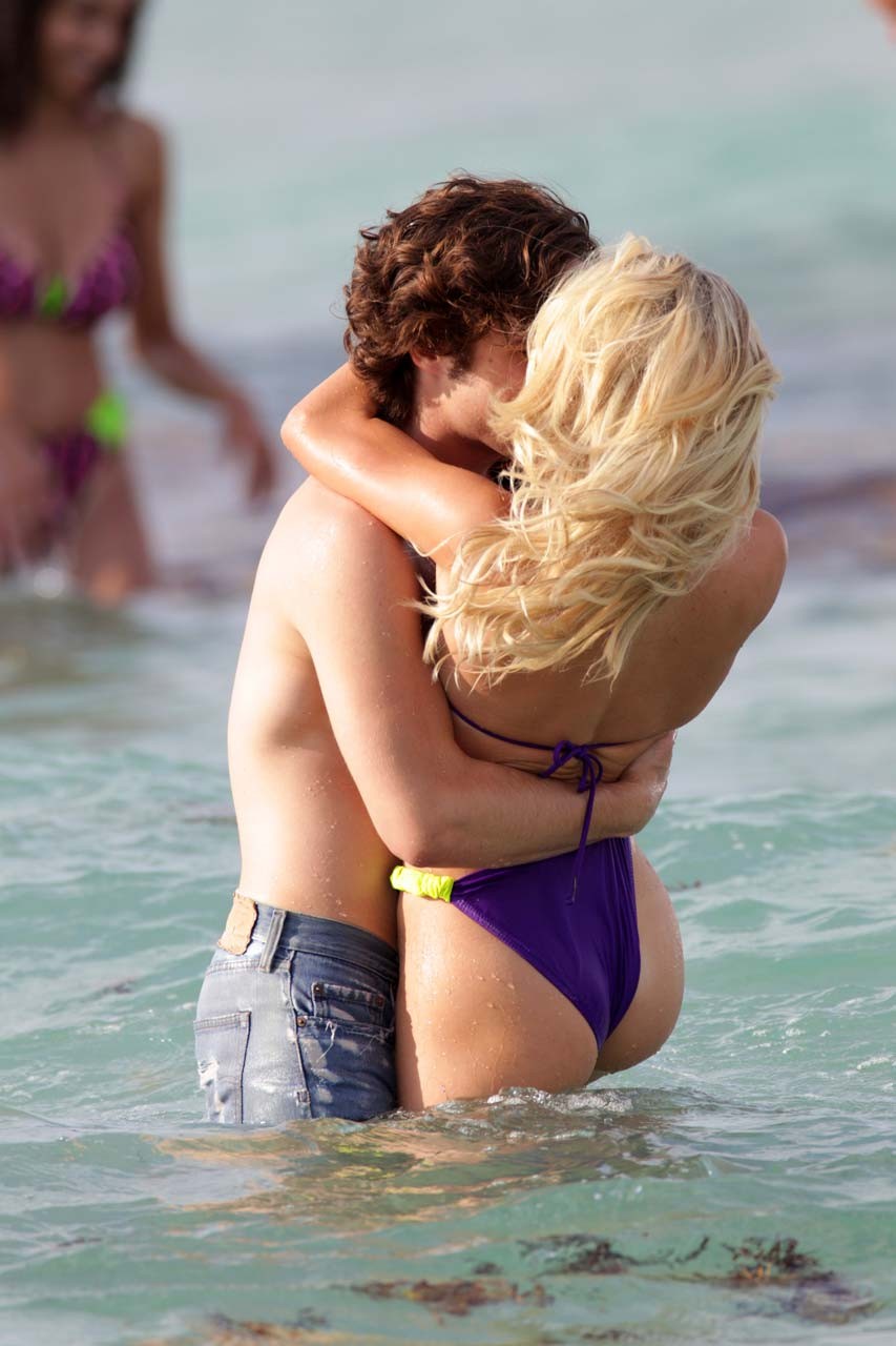 Julianne Hough showing her great ass in thong bikini on beach paparazzi pictures #75303172