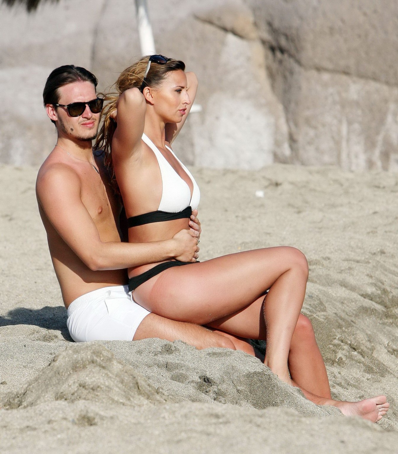 Ferne McCann humping her boyfriend and getting groped on a beach in Tenerife Spa #75196449