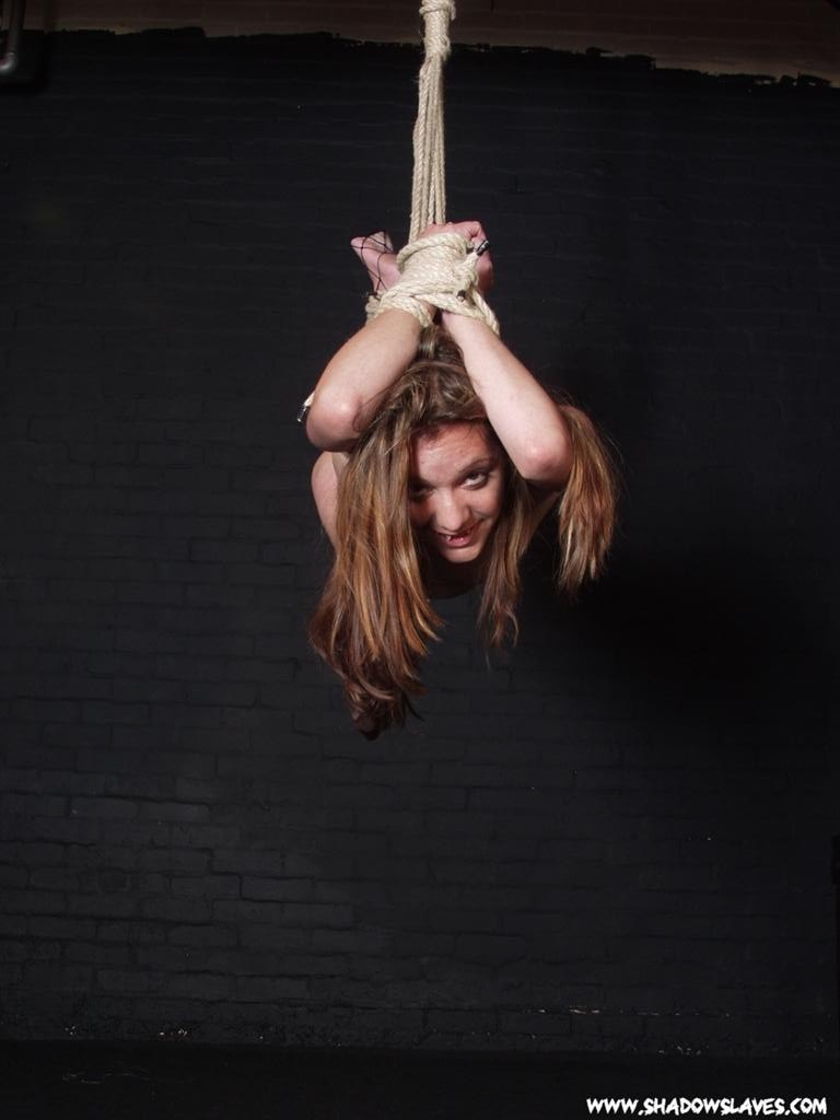 Cute brunette slave girl in tight rope suspension bondage #72213239