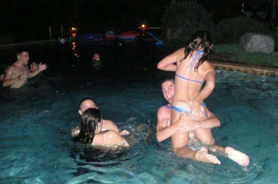 Drunk Amateur Girls At A Wild Pool Party