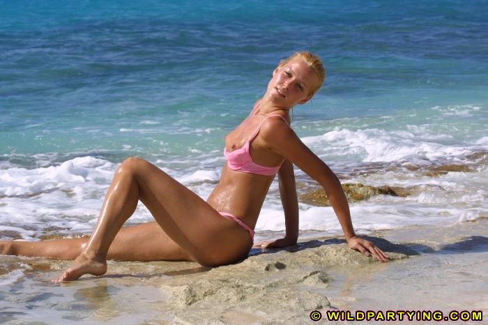 Bikini babes playing in the sand #72323443