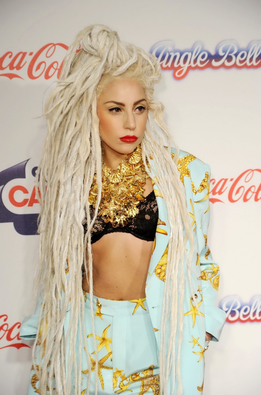 Lady Gaga shows off her black bra attending Capital FM Jingle Bell Ball on Day2  #75210517