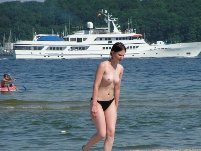 All eyes are on this sexy nudist as she sunbathes #72248284