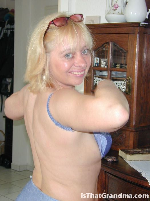 Blonde grandma Martha teases us with her chubby tits #77188421