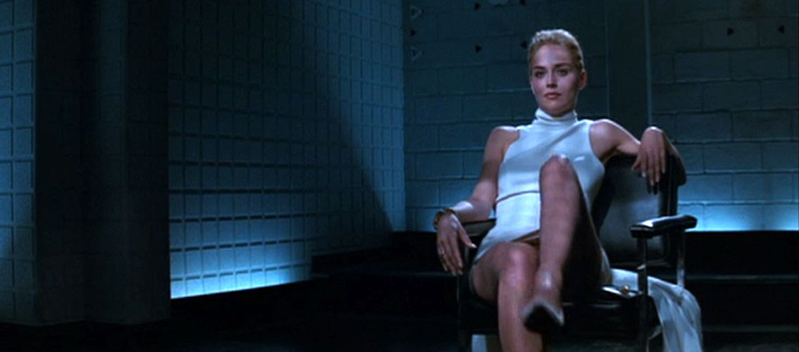 Sharon Stone exposing her nice pussy while crossing legs in nude movie caps #75391391