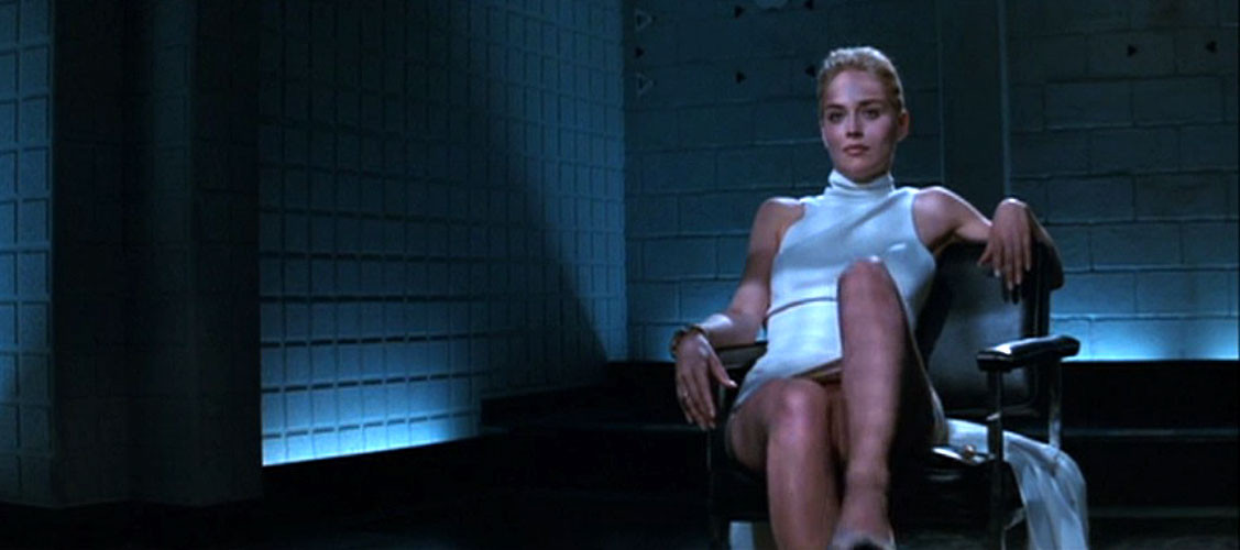 Sharon Stone exposing her nice pussy while crossing legs in nude movie caps #75391396