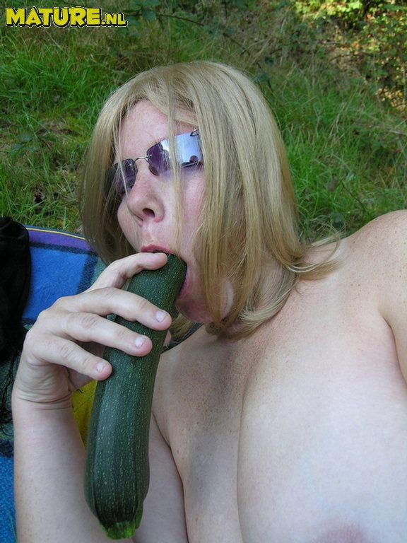 Horny chubby mom plays with a cucumber #73791737