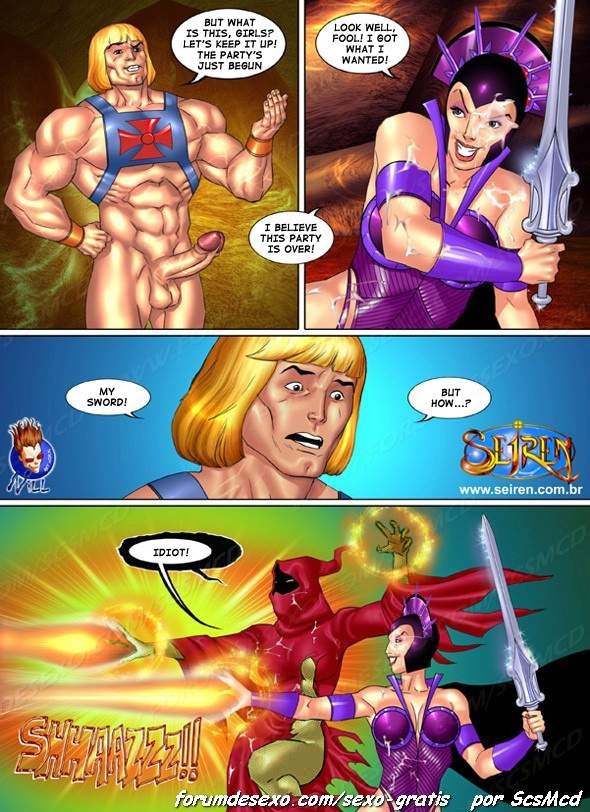 Strong dude fucks two hot ladies in porn comics #69370580