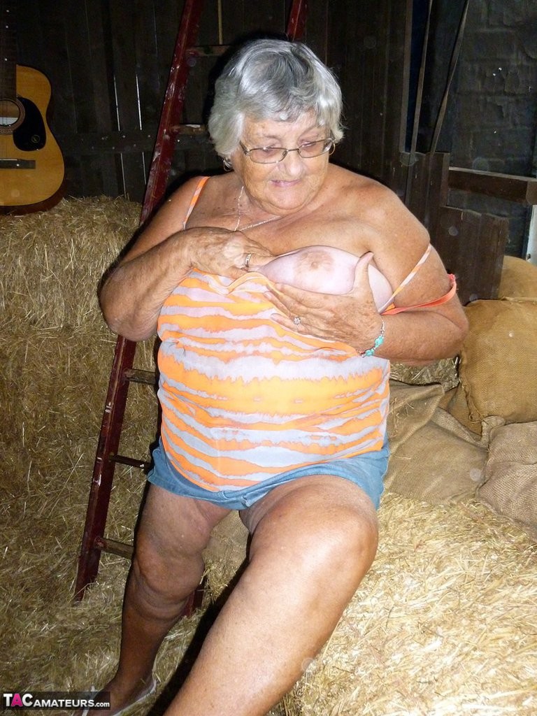 Granny frolics in the hay #67125163