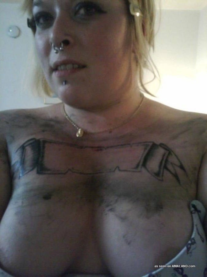 BBW scene chick with tattoos and pink hair #67638540